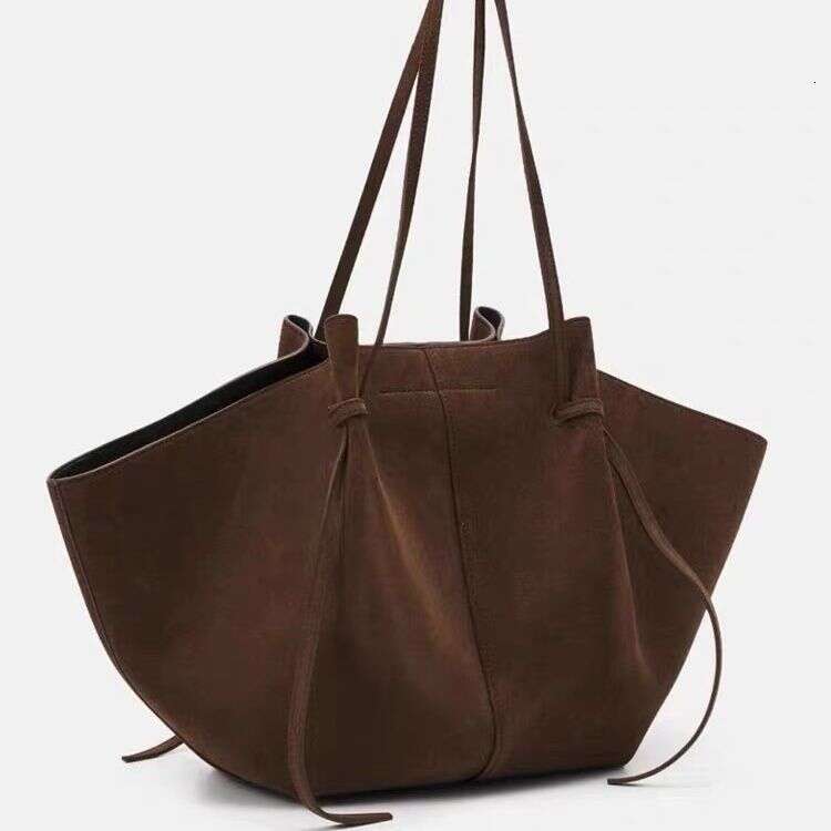 Women's hotbags frosted suede tote bag large capacity 2025 new high-end single shoulder armpit handbag