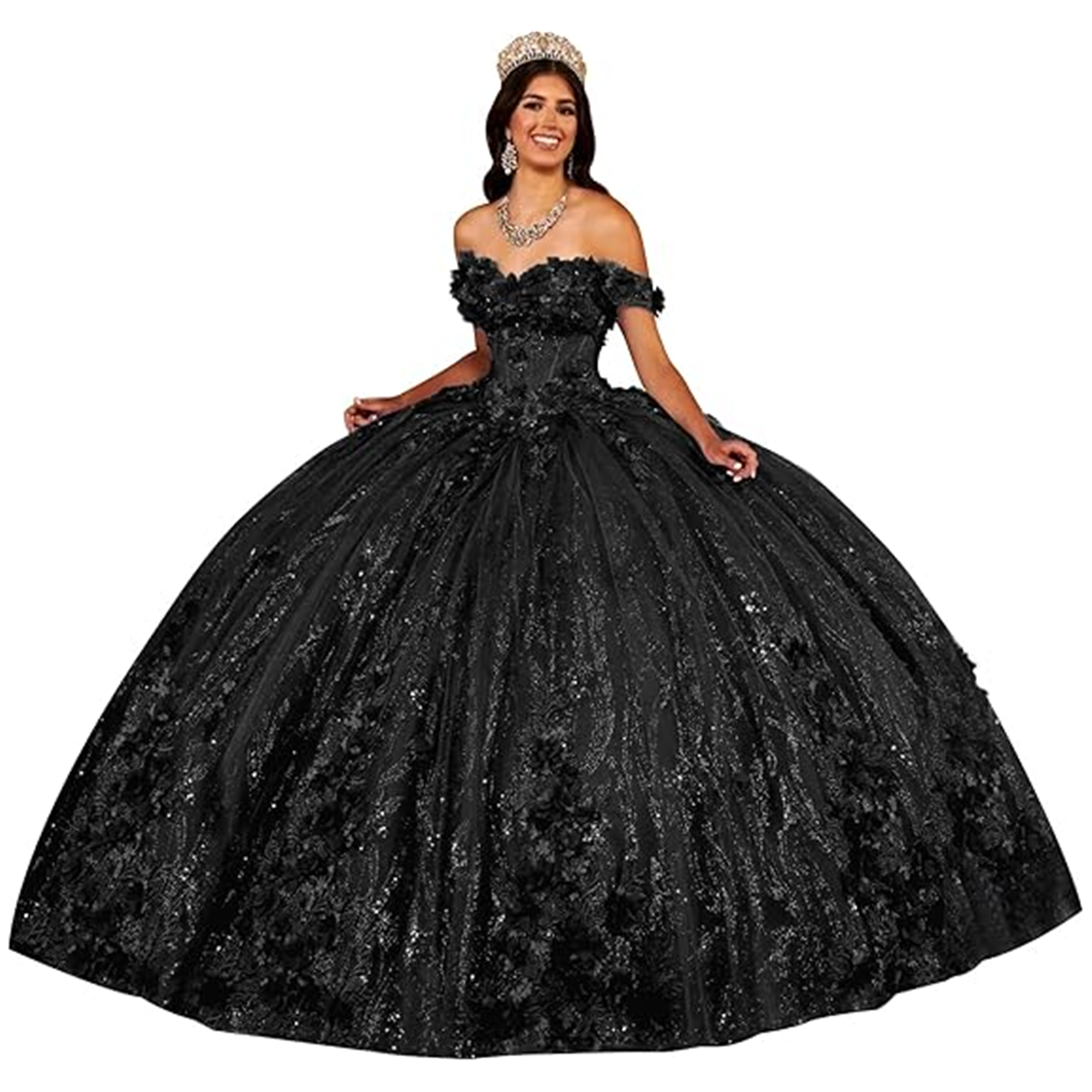 Princess Royal Blue Quinceanera Dress Off Shoulder Sweetheart Beading With 3D Flowers Ball Gown Elegant Tulle Dresses Custom Made Vestido De Novia Swe