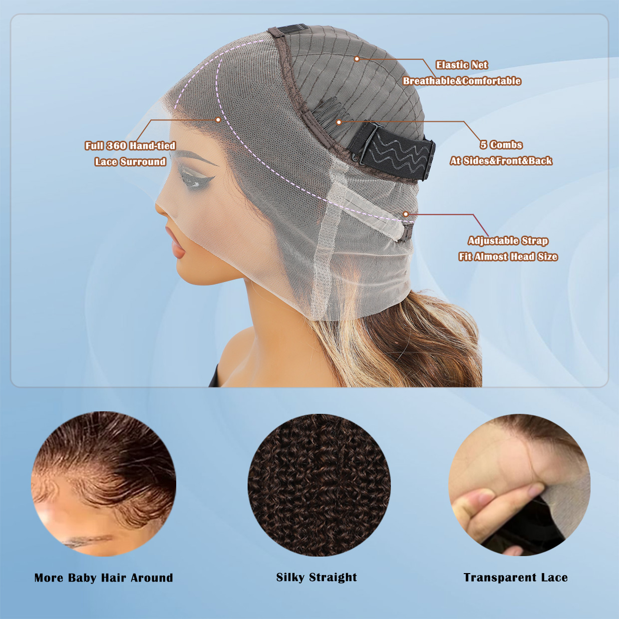 High-Quality Natura wigs human hair 360, human hair waterwave wig Perfect Fit & Comfortable Design for Black Women's Hairstyles