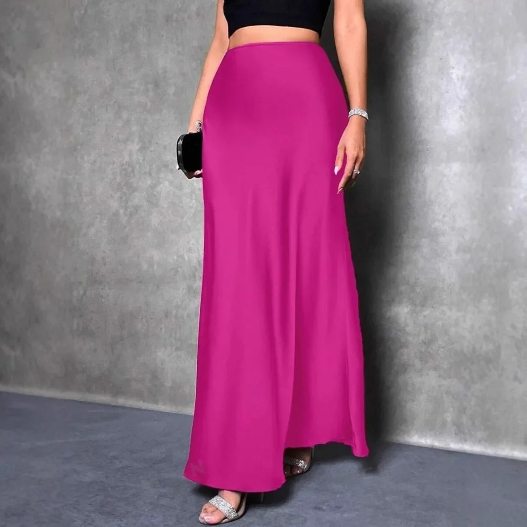 Style European And American Fashion Colorful Velvet A Line Skirt Long Dress For Women Autumn Winter 2023 Simple n 250513Z