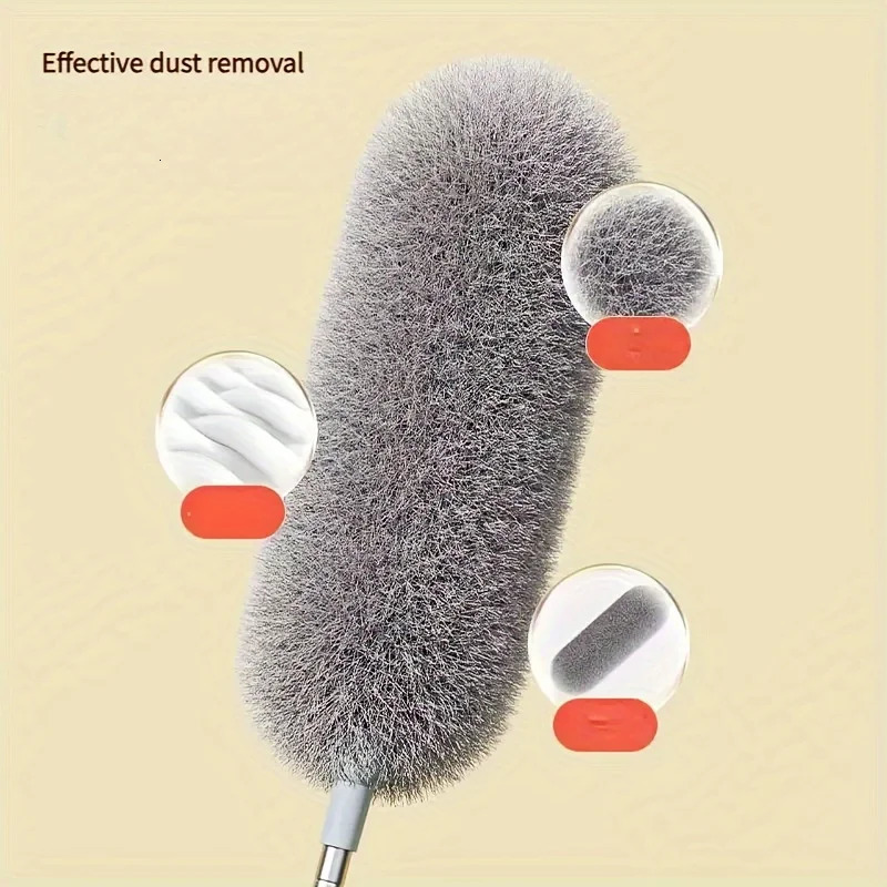 Extra-Long Retractable Duster with Bendable Head Washable Dust Brush for High Ceilings Fans Furniture Car Reusable Cleaning Tool 250522 - view 7