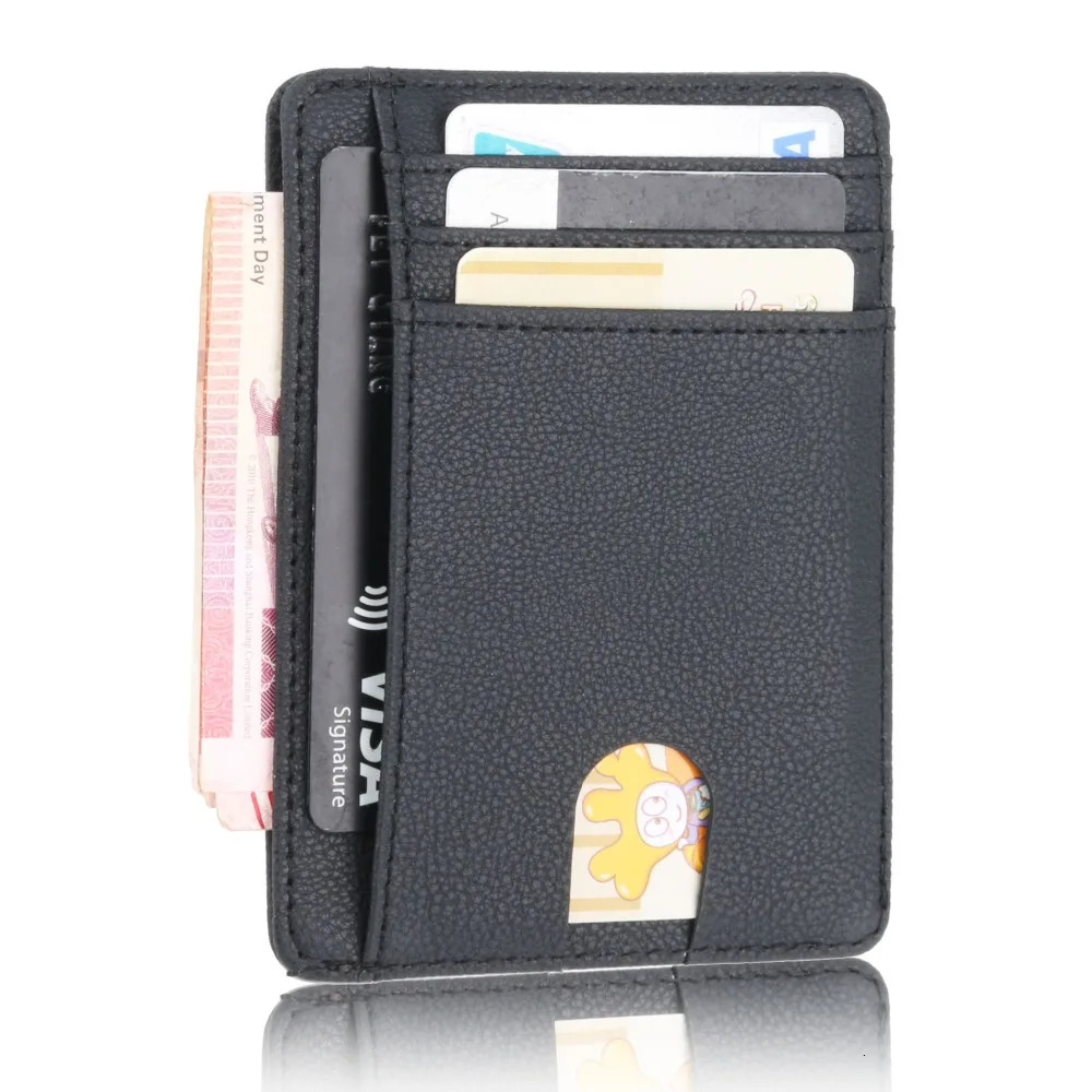 RFID Blocking Mens Leather Wallet Slim Credit Card Holder Business Male Portable Mini Travel Purse For Man 250521