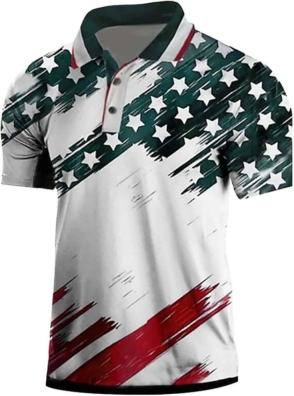 Mens Polo shirt 4th of July Polo Shirts Casual Short Sleeve Golf Shirt USA Flag Print Summer Raglan Patriotic Tee Tops Polos shirts