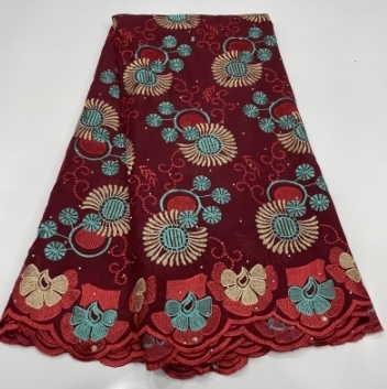 Wholesale Cotton African Lace Fabric High Quality Swiss Voile Lace Fabric Nigerian Dry Lace Fabrics With Stones Wedding Sew 250408
