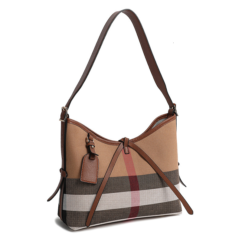 Free Shipping Designer Bag 2025 New High-end Leather Womens Bag Color Blocked Plaid Bag Armpit Bag Large Capacity Tote Bag Shoulder Crossbody Bag