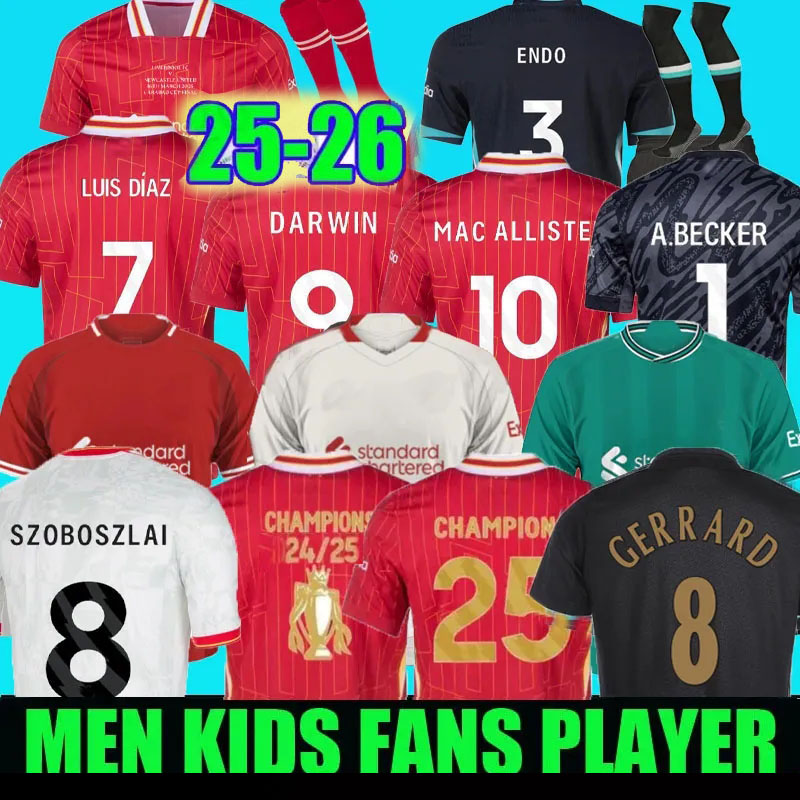 24 25 26 MAC ALLISTER soccer jersey 2025 football shirt ENDO GAKPO CHIESA goalkeeper DARWIN Luis DIaz SZOBOSZLAI A.BECKER Player men kids kit uniforms GRAVENBERCH