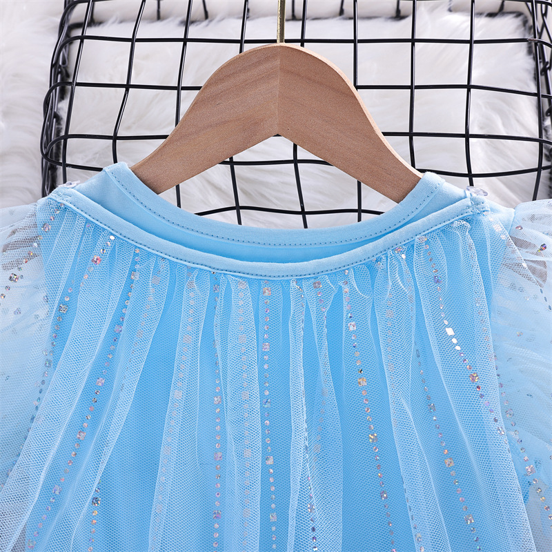 New Disney summer princess dress birthday outfit beach dress children's designer clothing girl baby Elsa dress performance costume princess dress