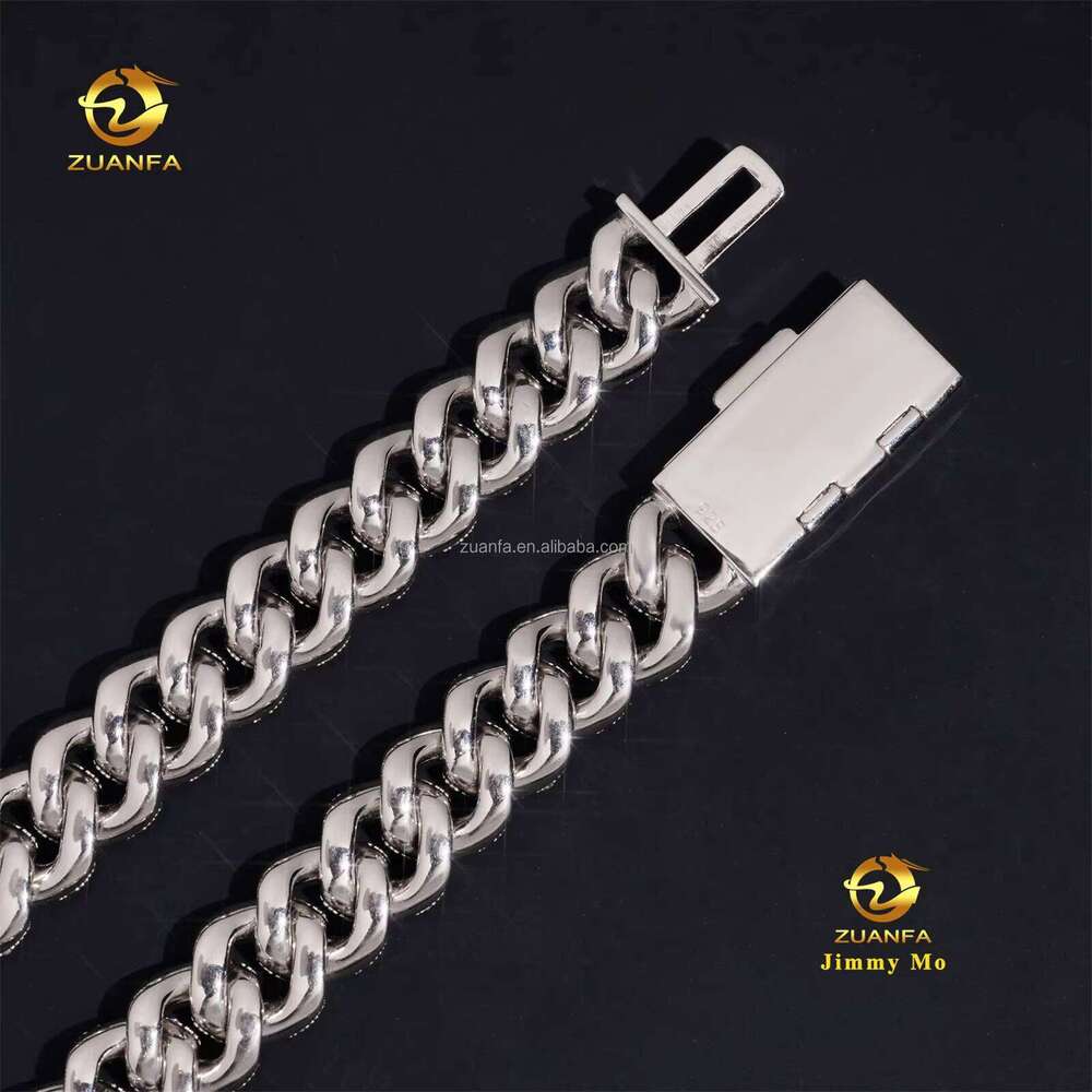 Rapper Jewelry 16Mm Pin Setup GRA Sier Chilled Hip-Hop Moissanite Miami Cuban Chain