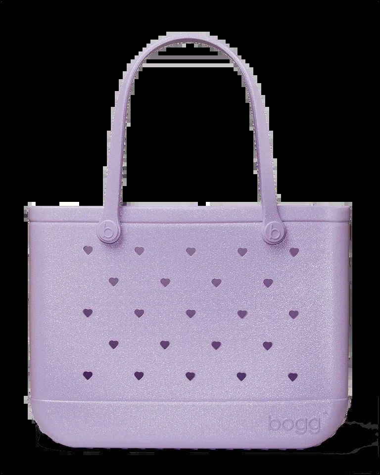 Original Bogg Bag Heart Shimmer Lilac Large Tote Bag for Beach Pool Boat Lightweight Waterproof Washable Durable All Purpose Q250523