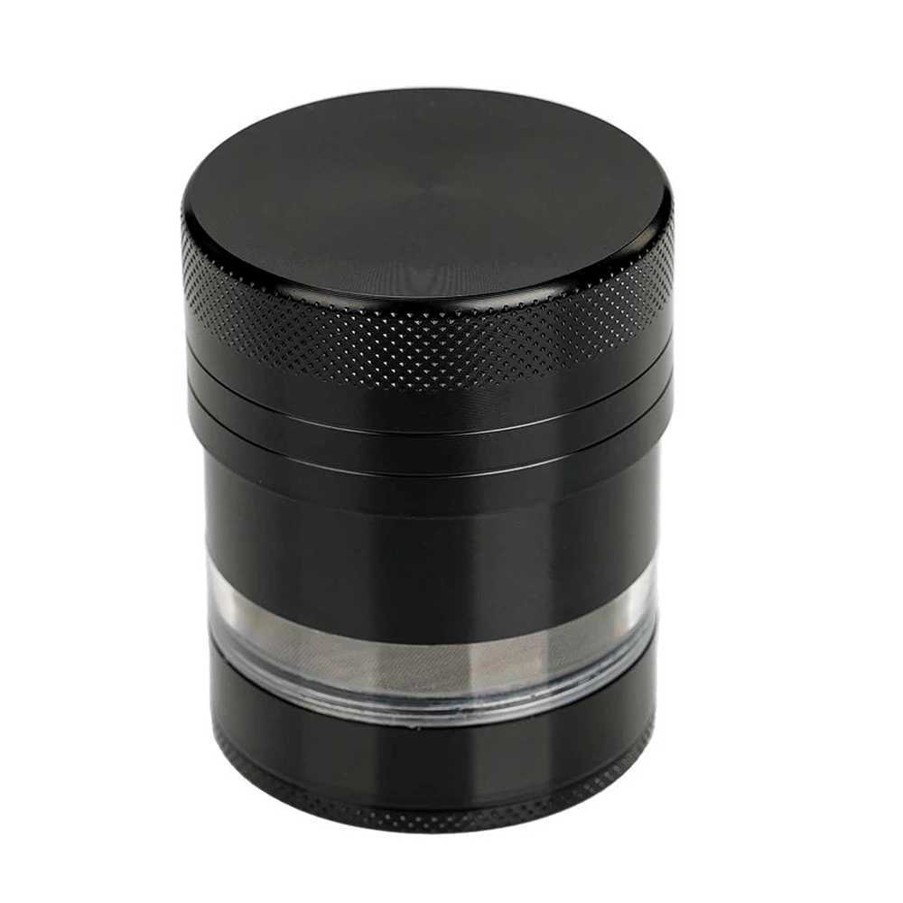 New 2.5 Inches Toothless Manual Metal Herb Grinder Spice Crusher Large-capacity Portable with Transparent Screen Catcher Y250521