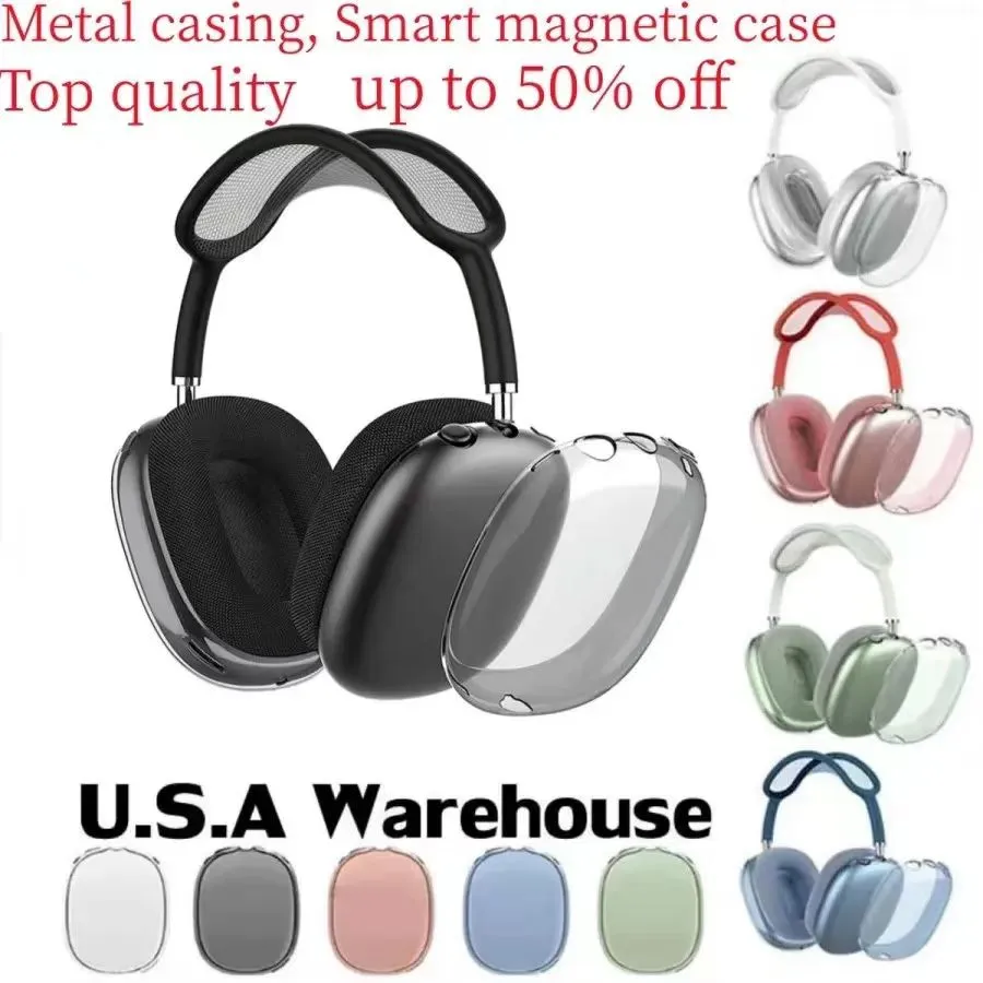 For Airpods Max bluetooth earbuds Headphone Accessories Transparent TPU Waterproof Protective case AirPod Maxs pro 2 Headphones Headset Rimudry cover Case