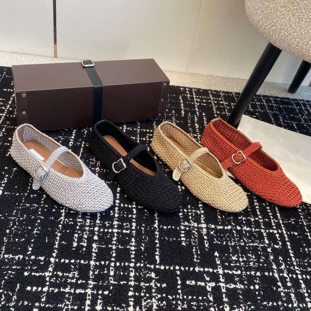2025 new woven hemp rope single buckle ballet for women, flat and comfortable Mary Jane women's singles shoes