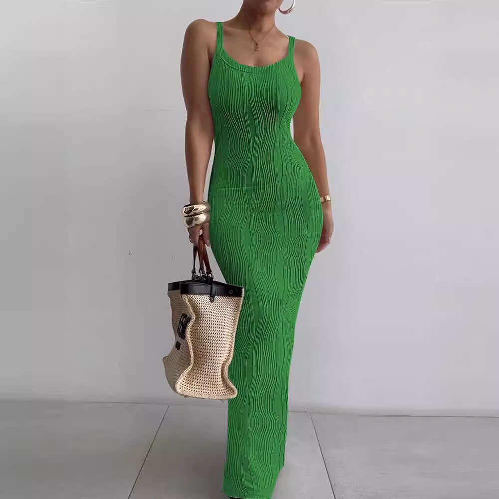Halter Whit Maxi Dresses Summer Women S Tight Sleeveless Temperament Long Dresses Prom Sexy Dress