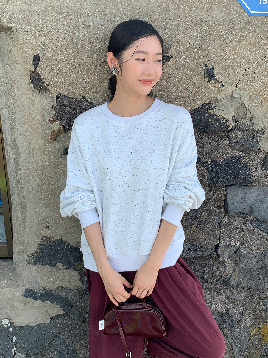 GG1554 Long-sleeved sweatshirt for women 2025 spring new Korean round neck casual top