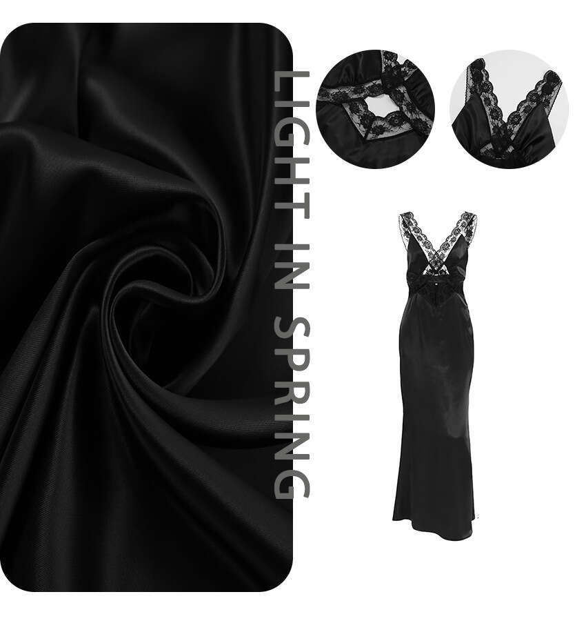 Halter Whit Maxi Dresses New French Style Sexy Hollowed Out V Neck Lace Fishtail Dress Autumn Temperament Slim Fit Prom Sexy Dress