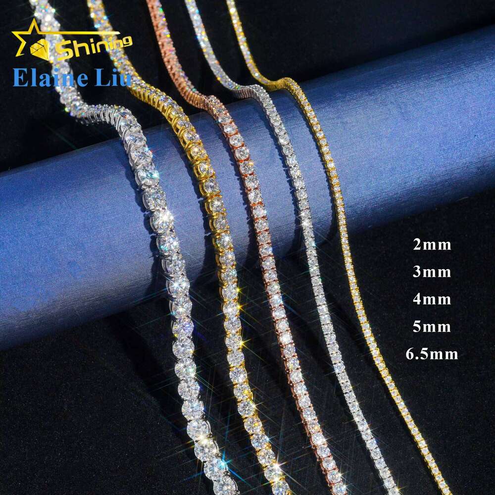 Wholesale Price RTS Bracelet Necklace Sterling Sier Vvs Moissanite Dia Hip Hop Jewelry Iced Out Tennis Chain
