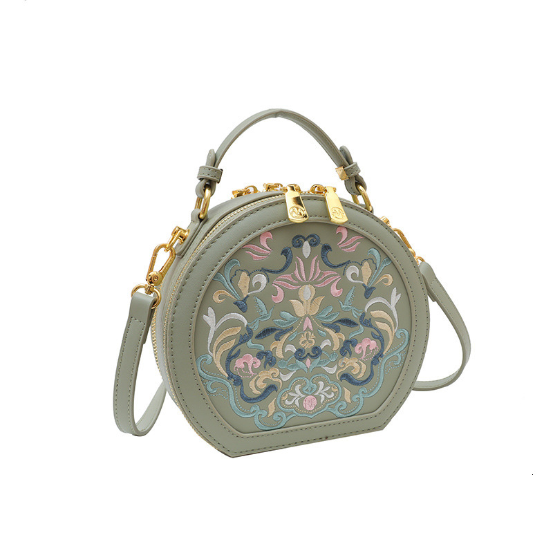 Free Shipping Designer Bag Bag Crossbody For Women In Spring 2025 Embroidered Handbag With High-end Feel, New Chinese Style Fashionable Small Round Ba