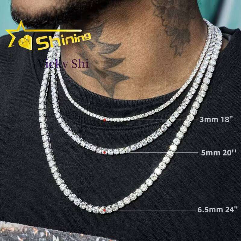 Wholesale Price Sier Pass Dia Tester 2Mm 3Mm 4Mm 5Mm 65Mm Moissanite Tennis Bracelet Necklace