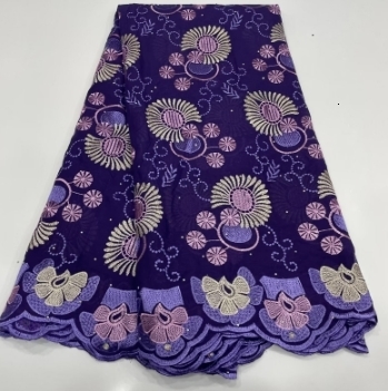 Wholesale Cotton African Lace Fabric High Quality Swiss Voile Lace Fabric Nigerian Dry Lace Fabrics With Stones Wedding Sew 250408
