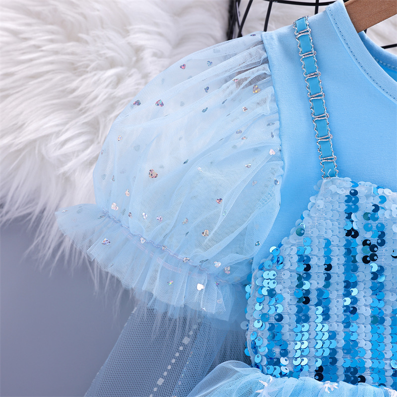 DISNEY kids designer clothes girls designer dress baby Elsa princess dress Holiday outfit comfort girls dress Birthday outfit dress puffy no label des
