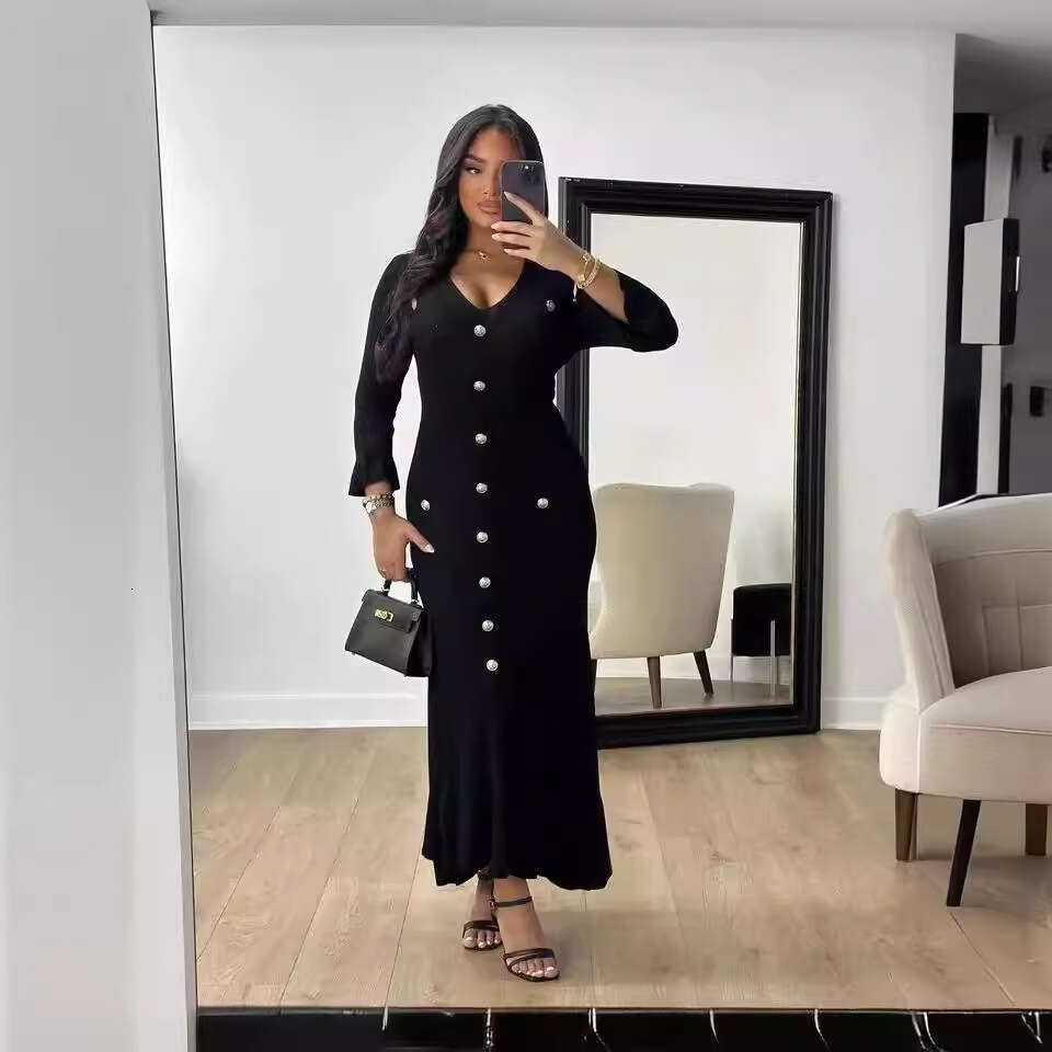 Halter Whit Maxi Dresses Autumn Winter Fashion Length Slim Fit And Slimming Knitted Long Sleeved Dress Prom Sexy Dress