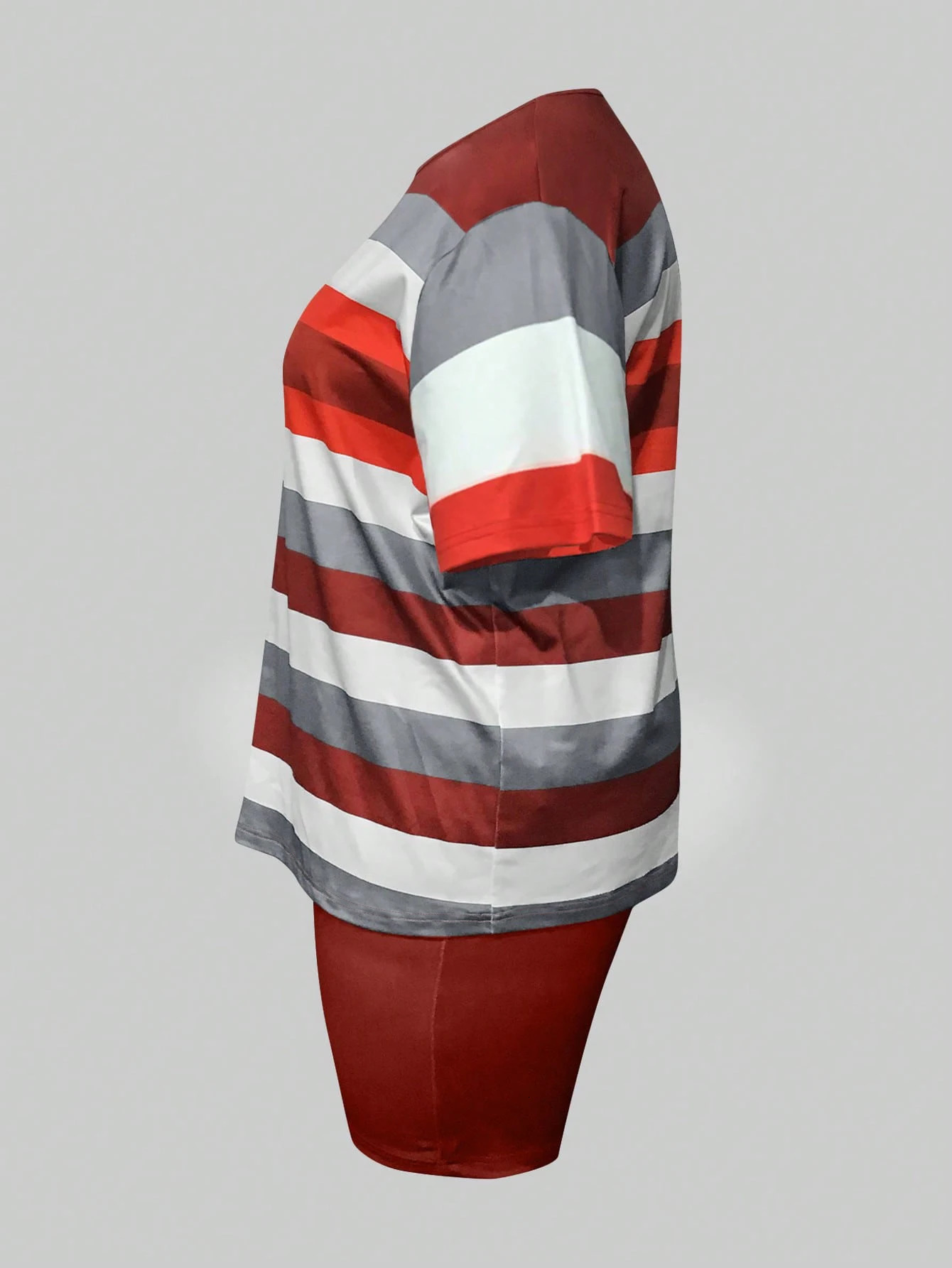 LW Plus Size shorts sets summer Striped short sleeve Tshirt skinny Shorts Set casual womens Two pieces sport suit 250516Z