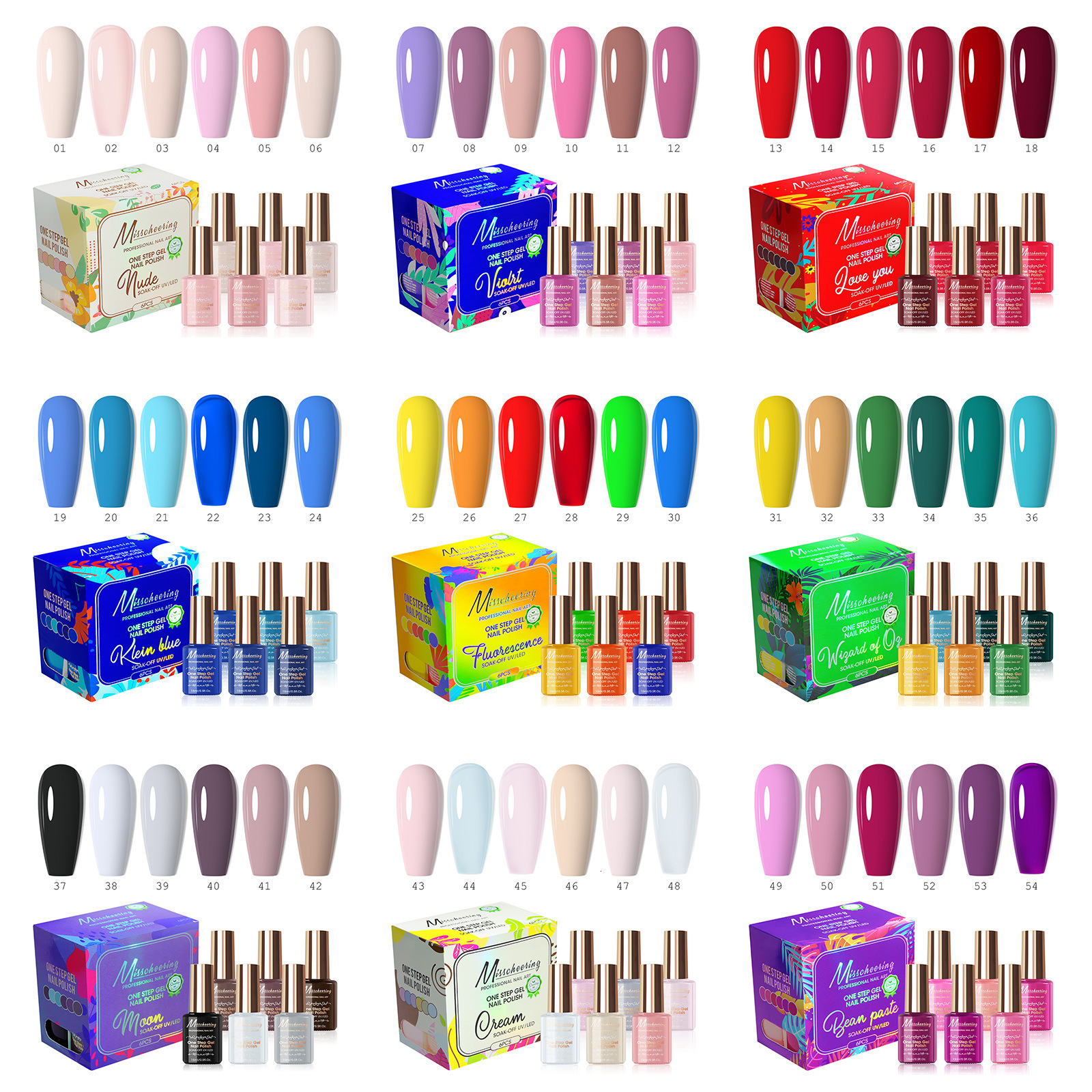 Beautilux 30pcs Soak Off UV LED High Pigment Gel Nail Polish Nails Art Gel Polish Lacquer Nail Supplies for Professionals 240619