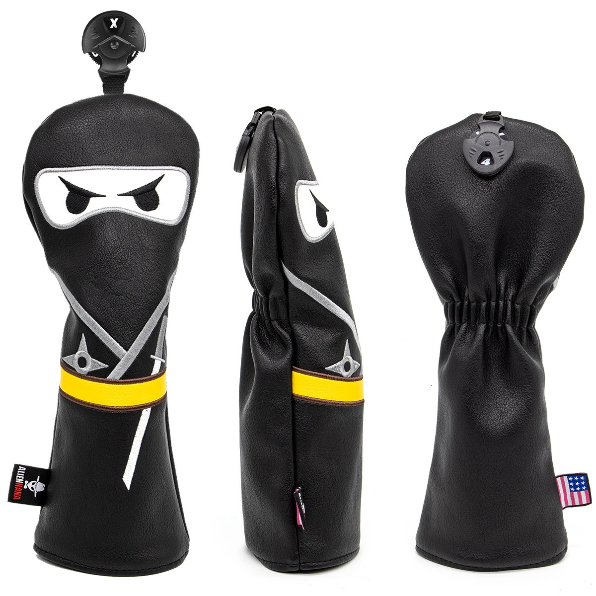 Golf Club headcover Set Aliennana Black Ninja Driver Head Cover Fairway Golf Headcvoer Hybird Blade putter Mallet Putter Covers 250522