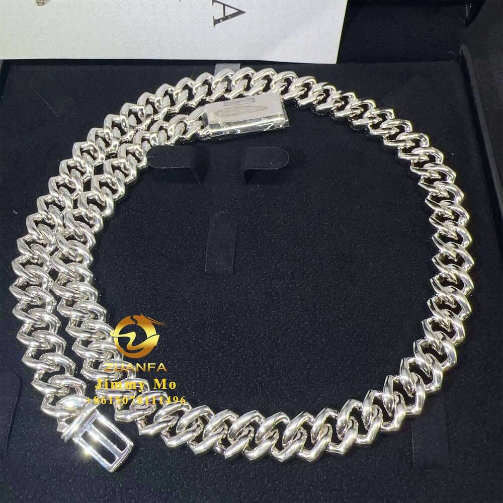 Fashion Man Hip Hop Jewelry Sterling Sier 14Mm 3Rows Iced Out Vvs1 Moissanite Dia Miami Cuban Link Chain Bracelet Set