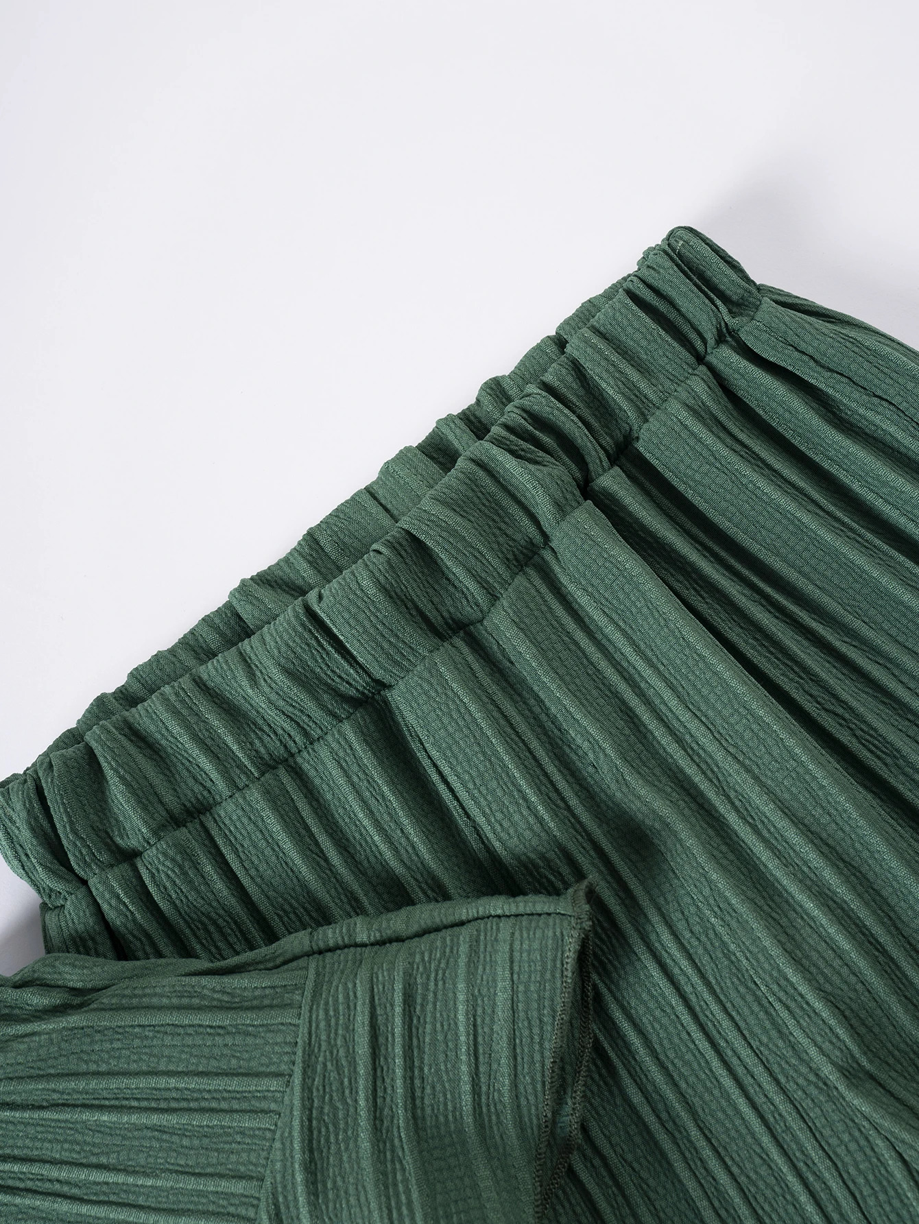 Girls Summer Beach Vacation Outfit Flattering Halter Cami Top with Ruched Detail Flowy Wide Leg Pants Chic Clothes Sets 250517z