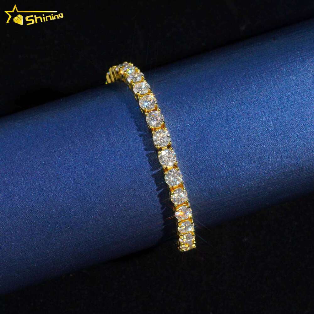 Wholesale Price Fine Bracelet Sier Gold Plated VVS Certificate Moissanite Tennis Chain Jewelry Sets Dropshipping