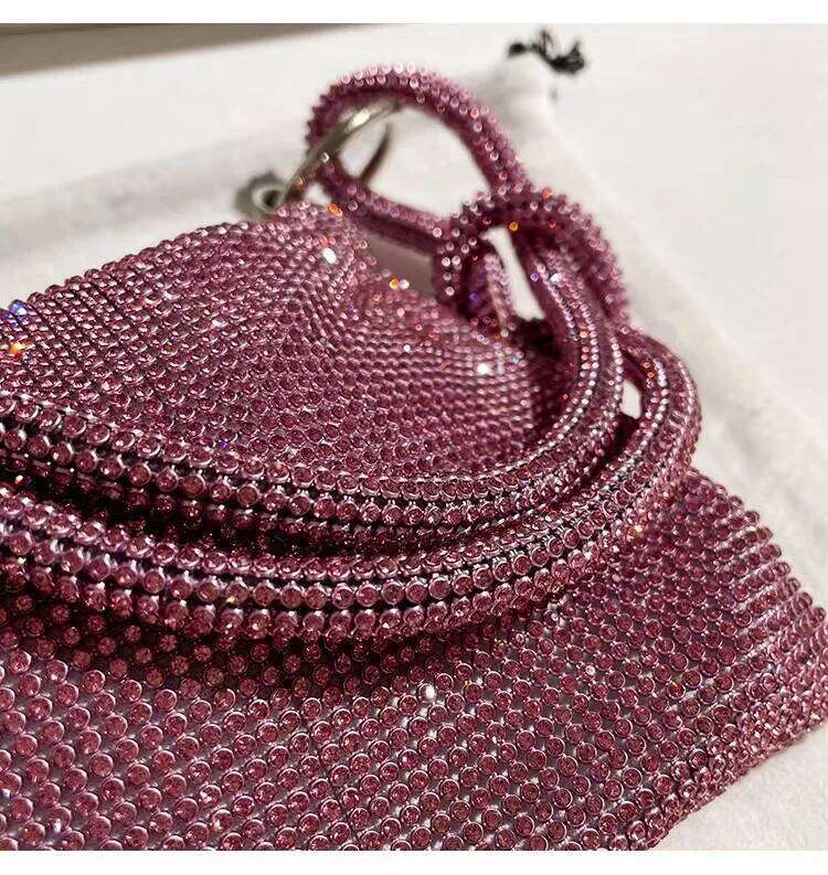 Bags Wedding Party Clutch Purse Knotted Handle Glitter Rhinestones Dia Evening Women's Handbag Designer Shoulder Bag