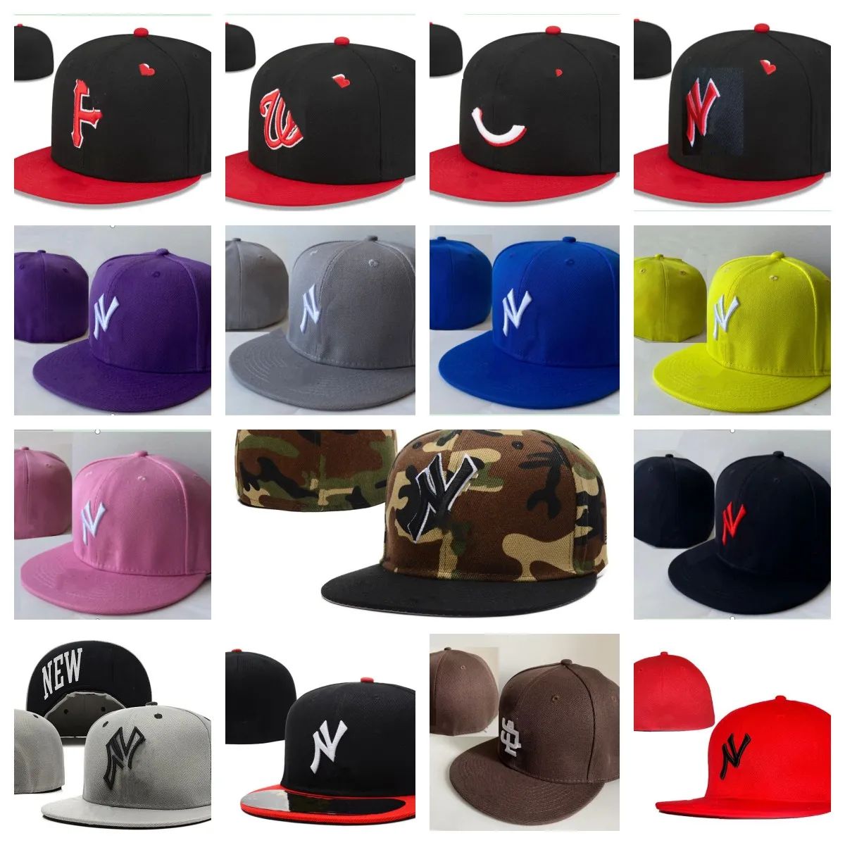 Wholesale Summer Designer Fitted hats size Baseball Snapbacks Fit Flat hat Embroidery Adjustable basketball Caps Outdoor Sports Hip Hop Beanies Mesh cap mix order