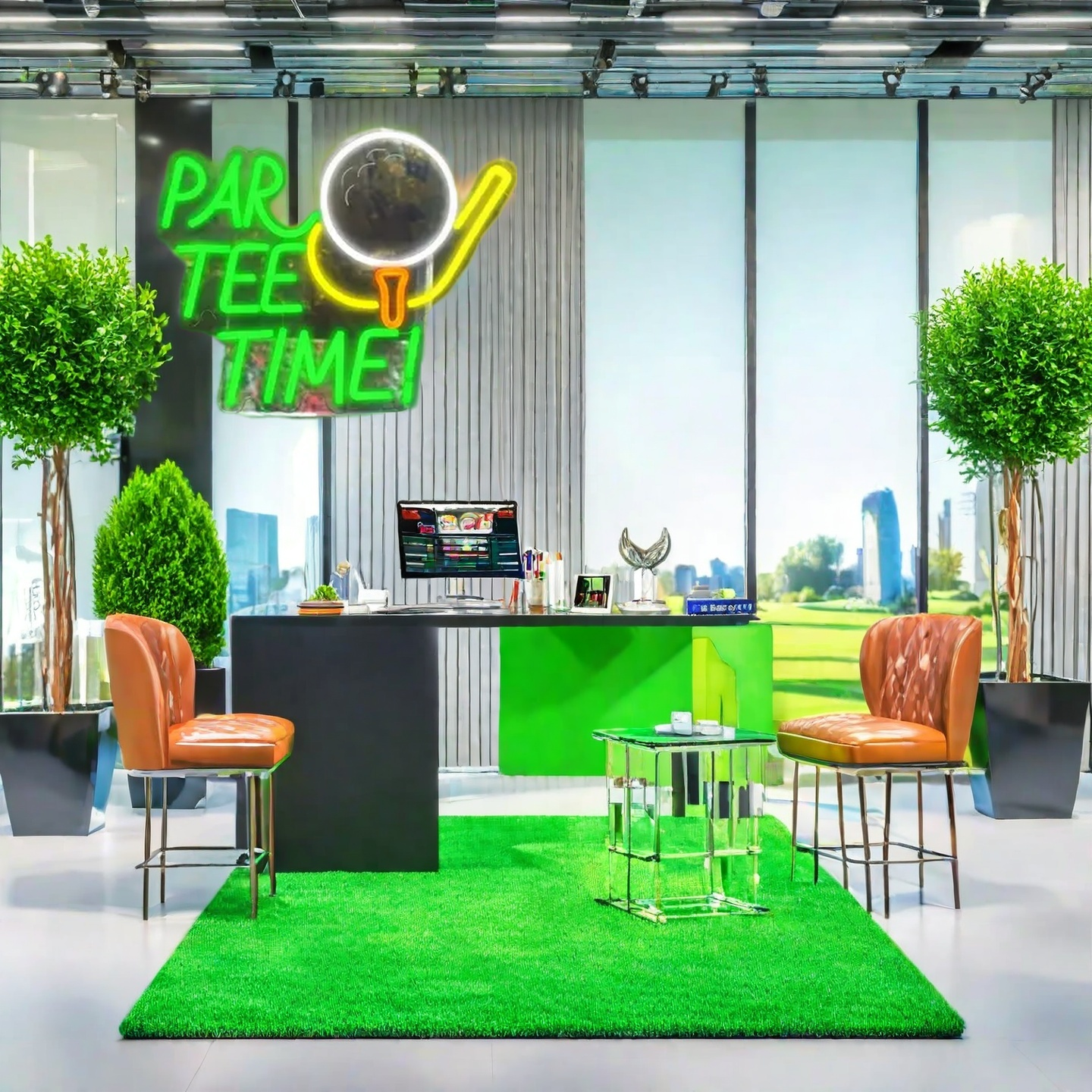 Neon Sign for Wall Decor, Par Tee Time Neon Sign, 15.4*12.2in Golfing LED Sign USB Dimmable Golf Ball Neon Lights for Room, Party, Club, Office, Man C