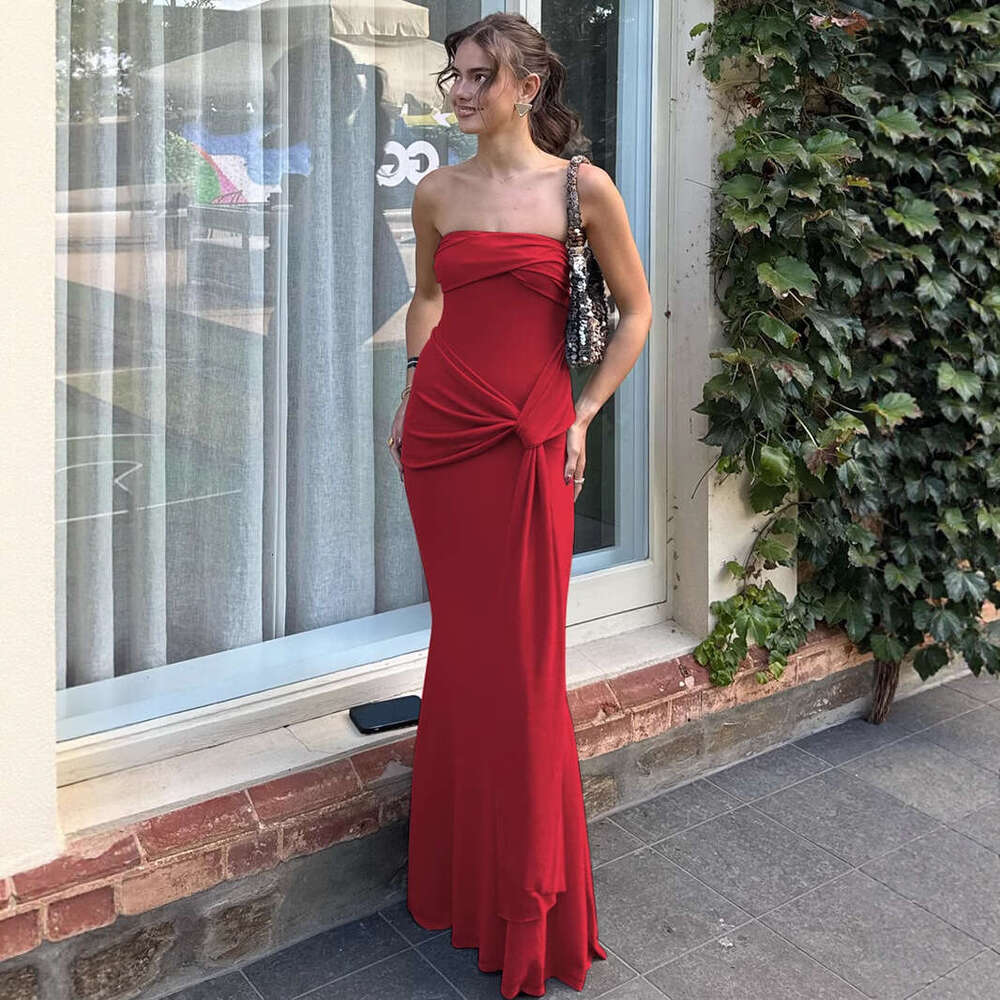 Halter Whit Maxi Dresses Wind Spring Summer New Women S Wear Solid Color Slimming High Waist Fashion One Piece Collar Sleeveless Dress For Women Prom 