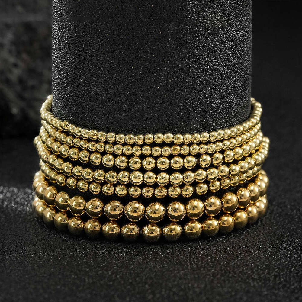 Bead combination bracelet, fashionable simple gold 7-piece set, bracelet and accessories