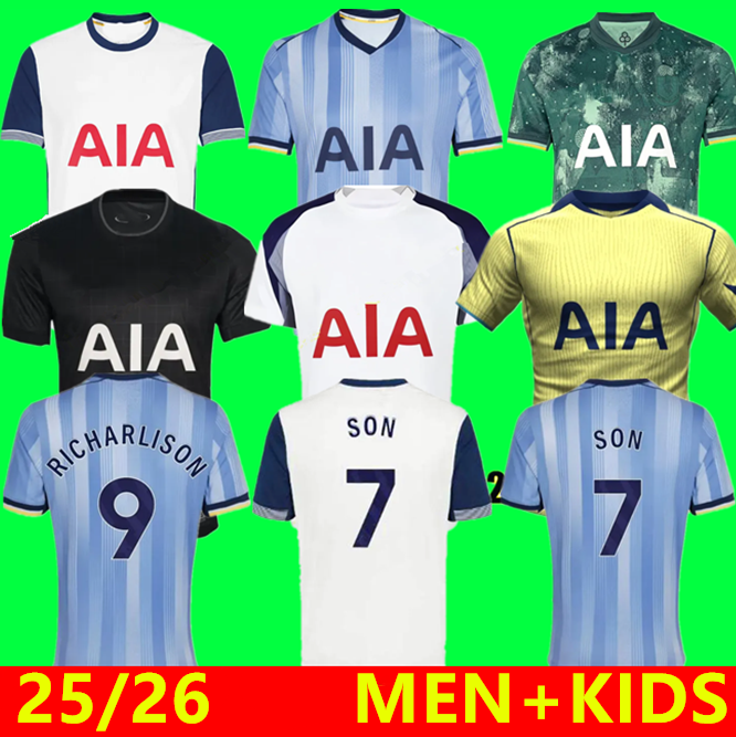 25/26 TOT JOHNSON Soccer Jerseys 25 winners MADDISON SON KULUSEVSKI SARR RICHARLISON PEDRO PORRO TEL ODOBERT BENTANCUR men kids kit socks set Football