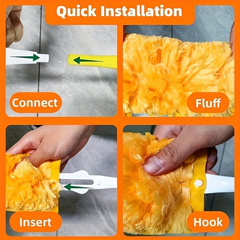 30pcs 360 Dusters Refills for Swiffer Dusters Unscented Heavy Duty Duster Kit Disposable Dusters Refills with 1 Handle for Clea 250522