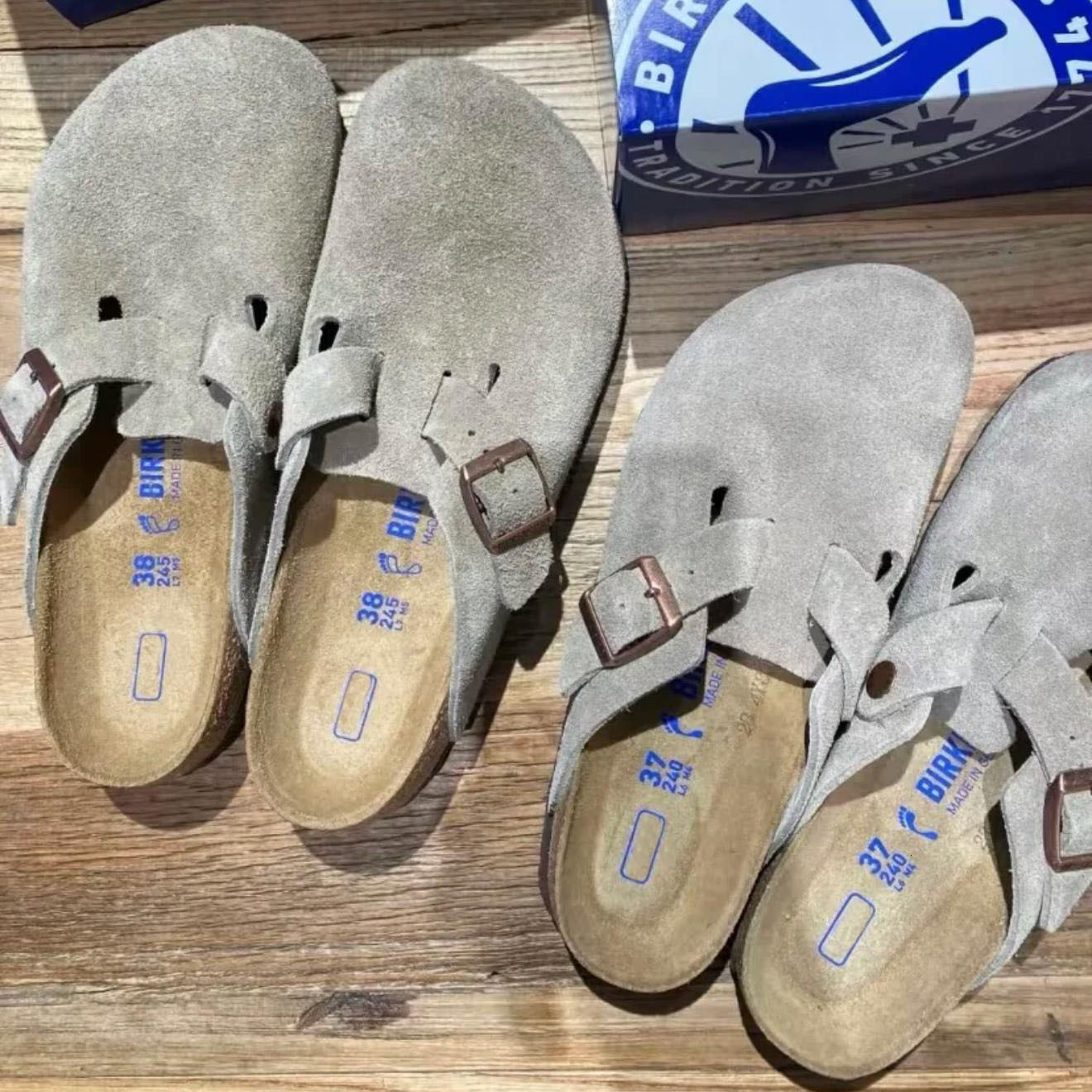 Designer Clog Slippers Cork Flat Fashion Summer Genuine Leather Slide Favourite Beach Casual Shoes Women Men Clogs Sandals