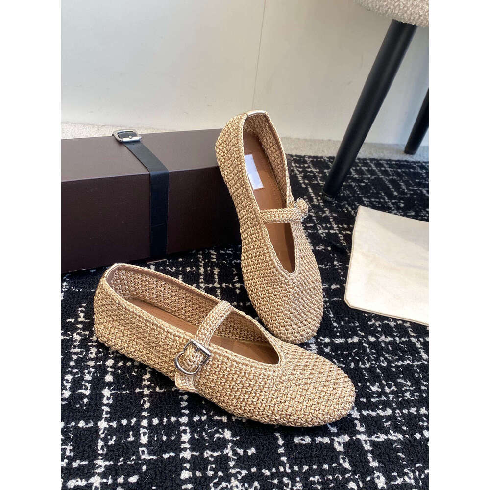 2025 new woven hemp rope single buckle ballet for women, flat and comfortable Mary Jane women's singles shoes