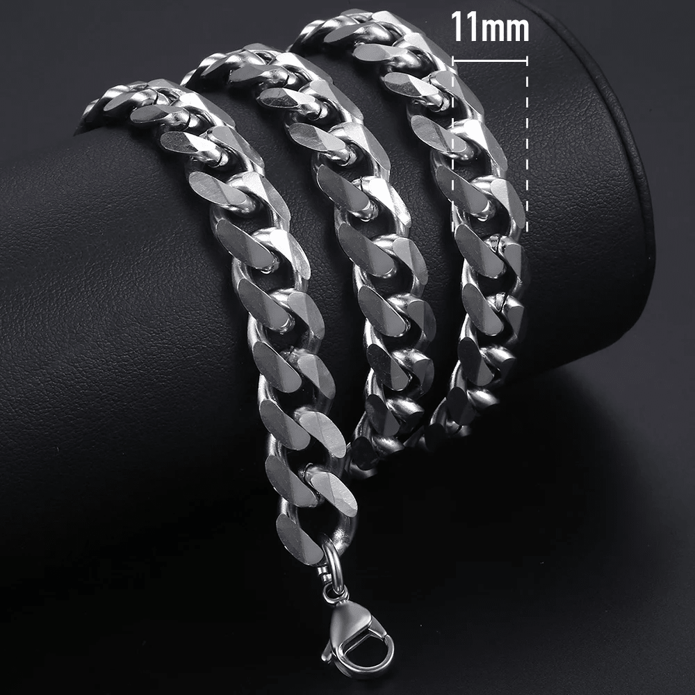 Heavy Stainless Steel Curb Cuban Chain Necklace For Men Women Hip Hop 9mm 18-24 Inch Link Jewelry Gifts