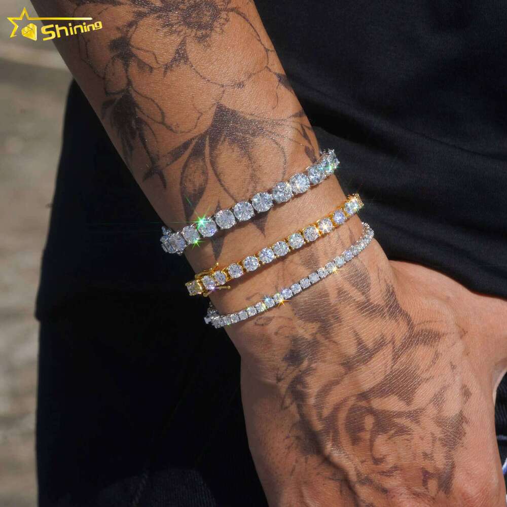 Wholesale Price Fine Bracelet Sier Gold Plated VVS Certificate Moissanite Tennis Chain Jewelry Sets Dropshipping