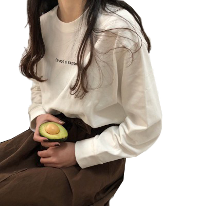 CL1105 Autumn new women's clothing Korean long-sleeved T-shirt women's tops Korean loose letter thin sweater women