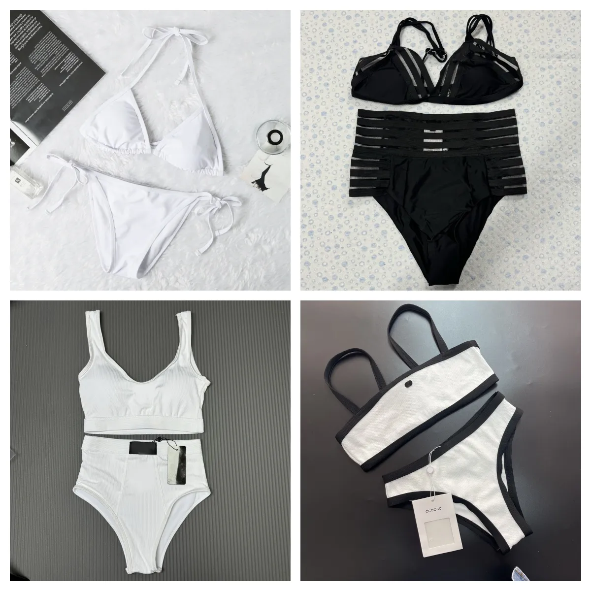 Summer Beach Women's Luxury Swimwear Designer High-End Bikini One-Piece Swimsuit Sexy C-Letter Diamond Stitching Two-Piece Bikinis Sunshine Resort Collection