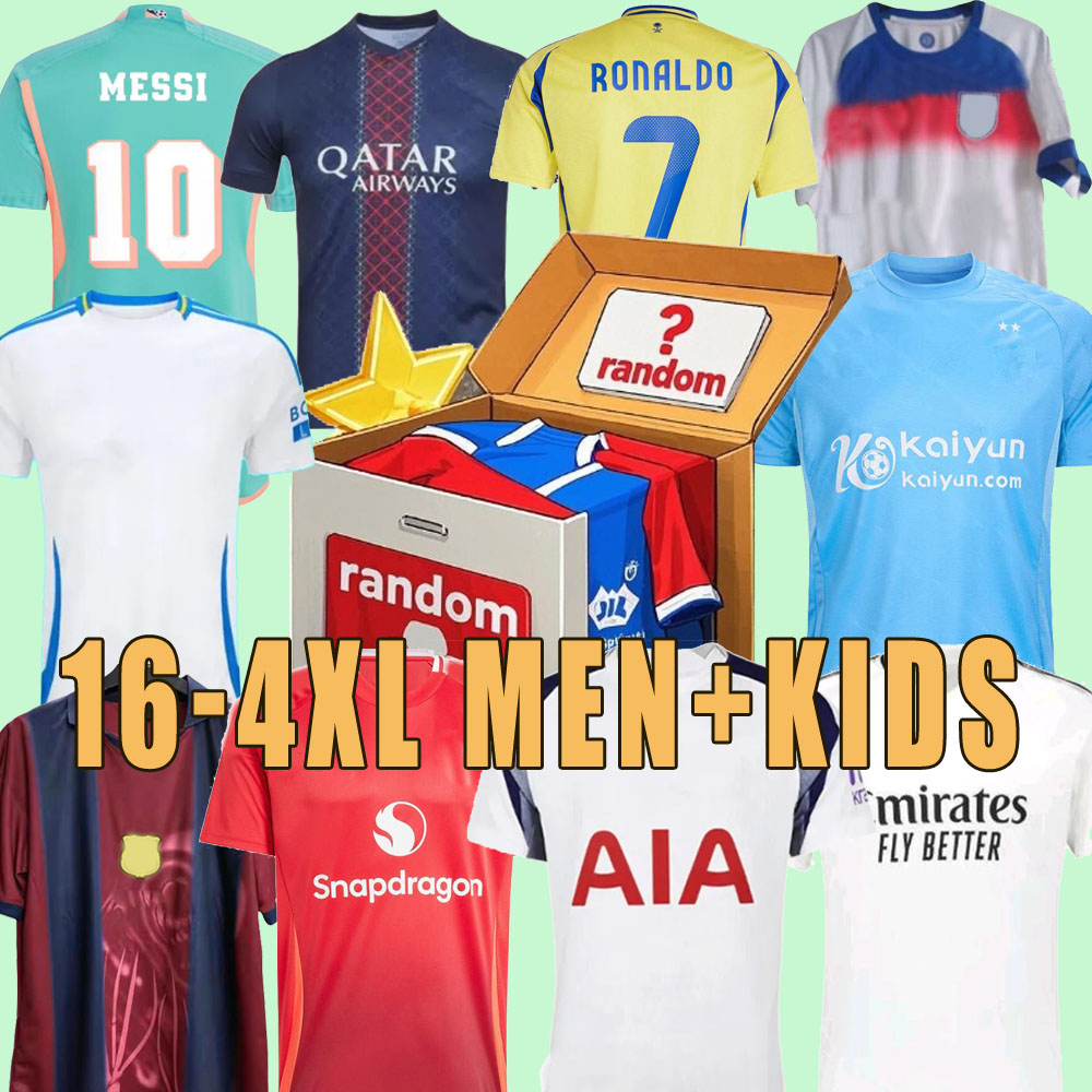 2024 2025 2026 16-4XL MYSTERY BOXES Jersey soccer jerseys National Clubs teams Any pants blind box Gift Player football shirts hand-picked at random Men kids kits