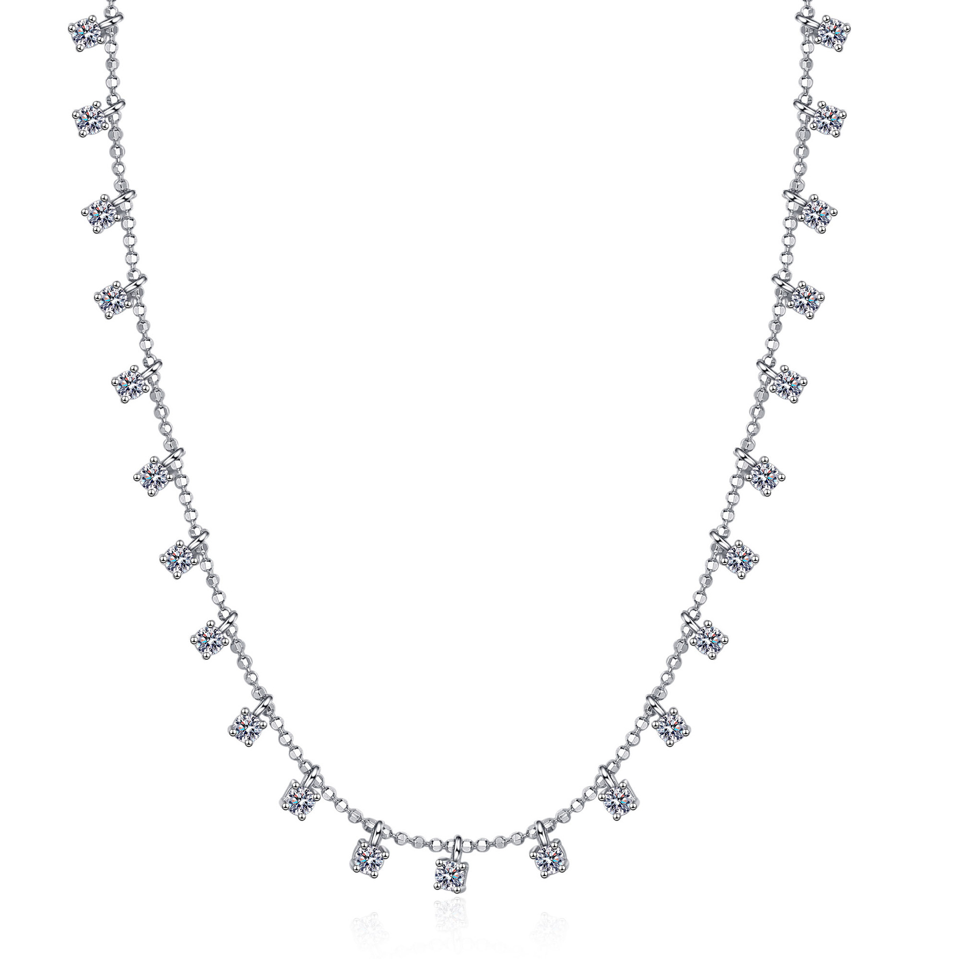 925 Sterling Silver Heart Shaped Moissanite Necklace, Elegant and Sparkling Pendant, Perfect for Gift