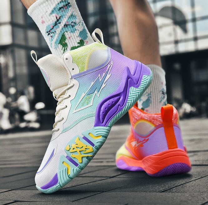 Men's Brand Basketball sneaker Fashion Purple Basketball Sneakers Men Women Training Sport Boots Kids Adult Athletic Shoes Z 5.23-5