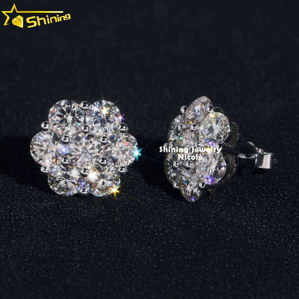 Hip Hop Fashion Iced Out 15Mm Width Real 10K Solid Gold VVS Moissanite Wer Earrings For Men