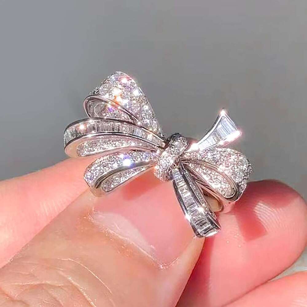 DHgadgets Bow Rhinestone for Clip on Earbuds Open Ear Elegant Zirconia Decorative Earphone Accessories, Removable Exquisite DIY Decoration