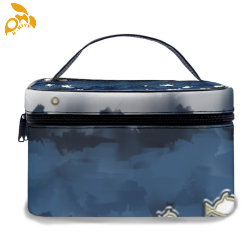 Free delivery. Fashion designers customize lightweight and high-quality full-print leather cosmetic bags in white